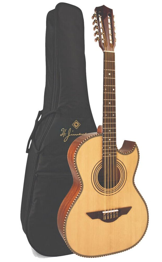 H. Jimenez LBQ1 El Esta'ndar Solid Spruce Top Bajo Quinto with Padded Gig Bag - Natural