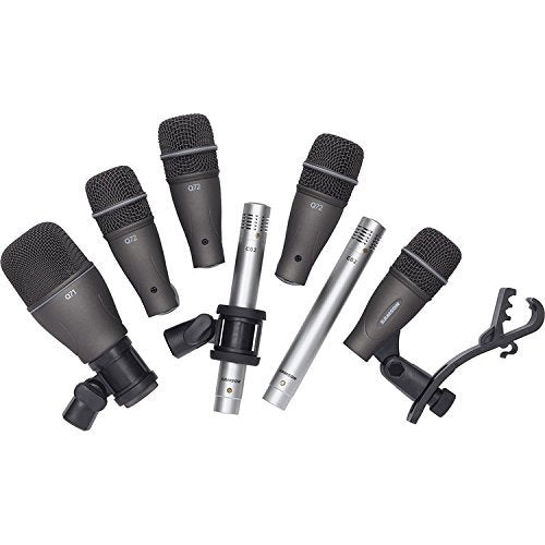 SAMSON DK707 7-Piece Drum Microphone Kit with 7 Premium XLR Mic Cables, XLR-M to -F - Recording Accessory Bundle