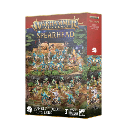 Warhammer Age of Sigmar – Seraphon Sunblooded Prowlers | 31 Miniature Spearhead Army Set