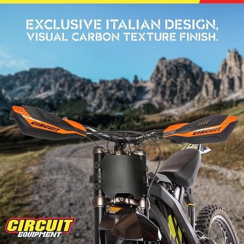 CIRCUIT EQUIPMENT - Universal Motorcycle Handguards - Italian Design, Durable, Weather-Resistant Nylon Brackets and Sleek Finish - Enhanced Control and Protection - Carbon Texture