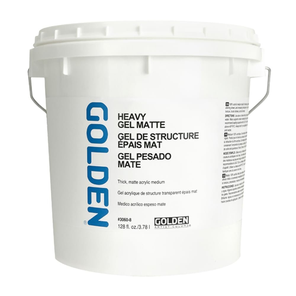 Heavy Gel Matte by GOLDEN, 128 fl. oz. Jar, Professional Acrylic Gel Medium, Semi-Transparent