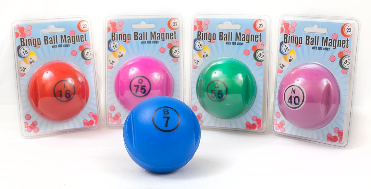 Purple Bingo Ball Magnet With 100 Magnetic Chips (Item No. 53493)