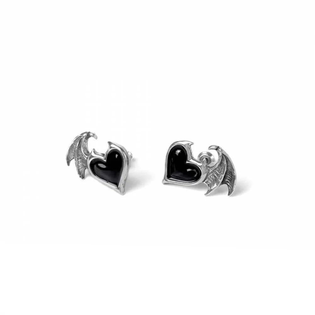 Alchemy Gothic England - Blacksoul Demon Heart Ear Studs
