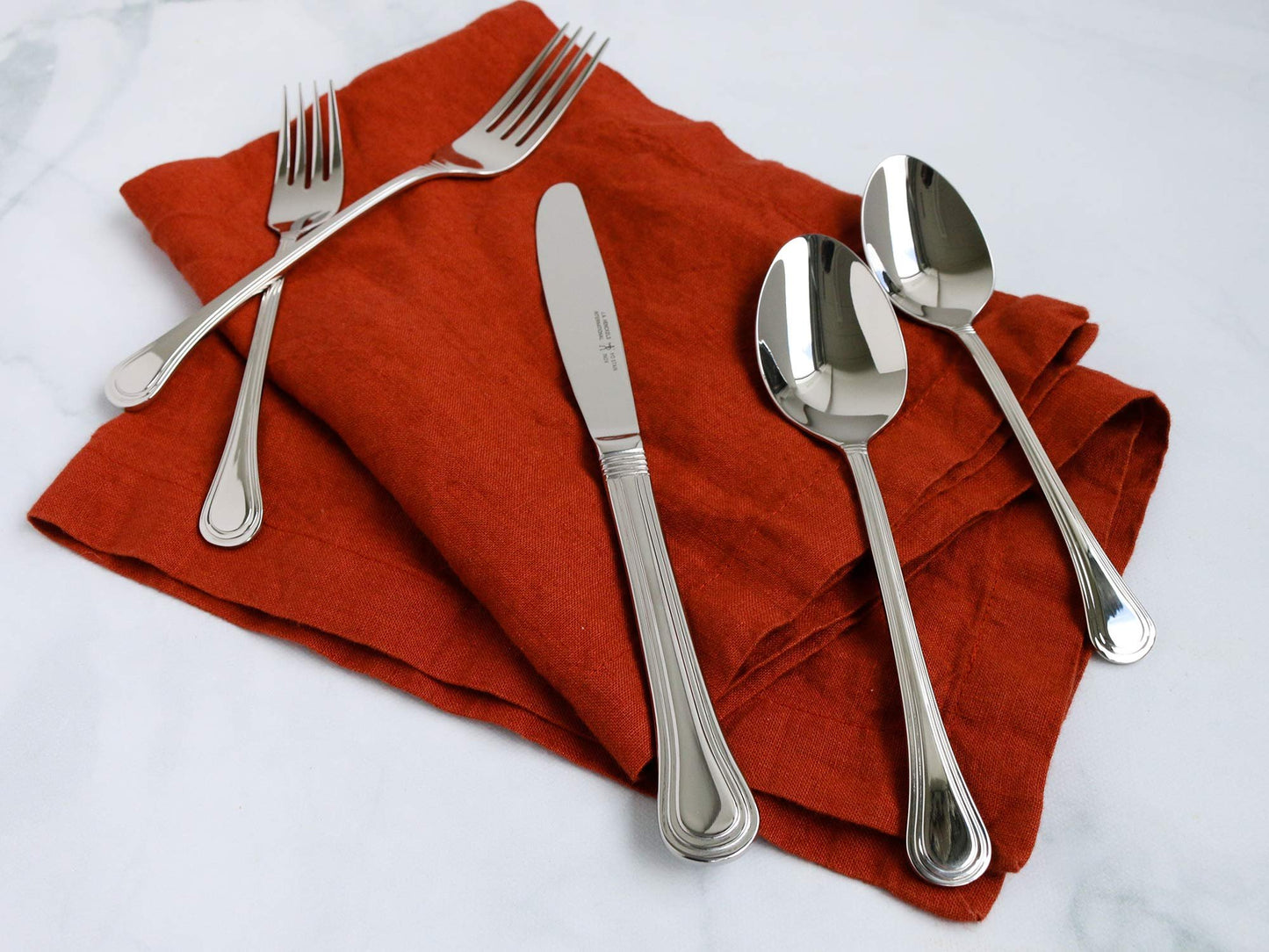 HENCKELS 65-Piece Astley Flatware Set,Silver