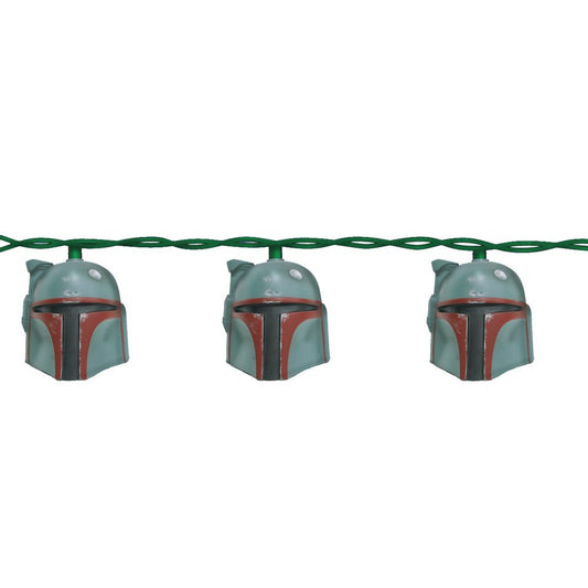 STAR WARS Kurt Adler 10-Light Boba Fett Helmet Light Set