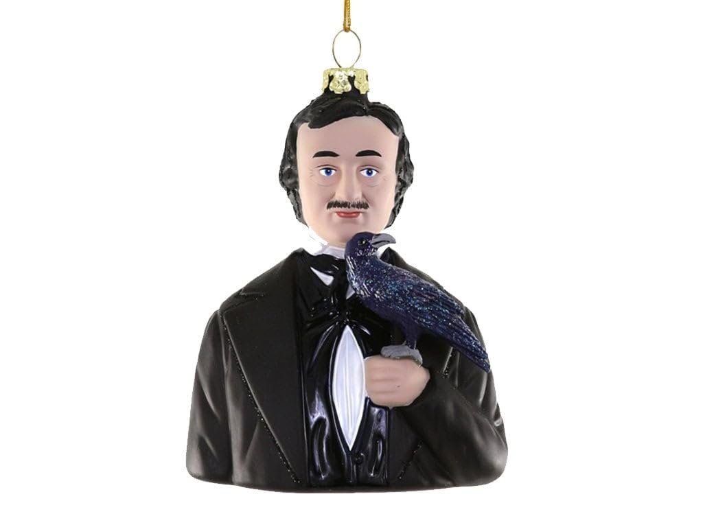 Edgar Allen Poe | Cody Foster Vintage-Inspired Glass Blown Collectible Christmas Ornament
