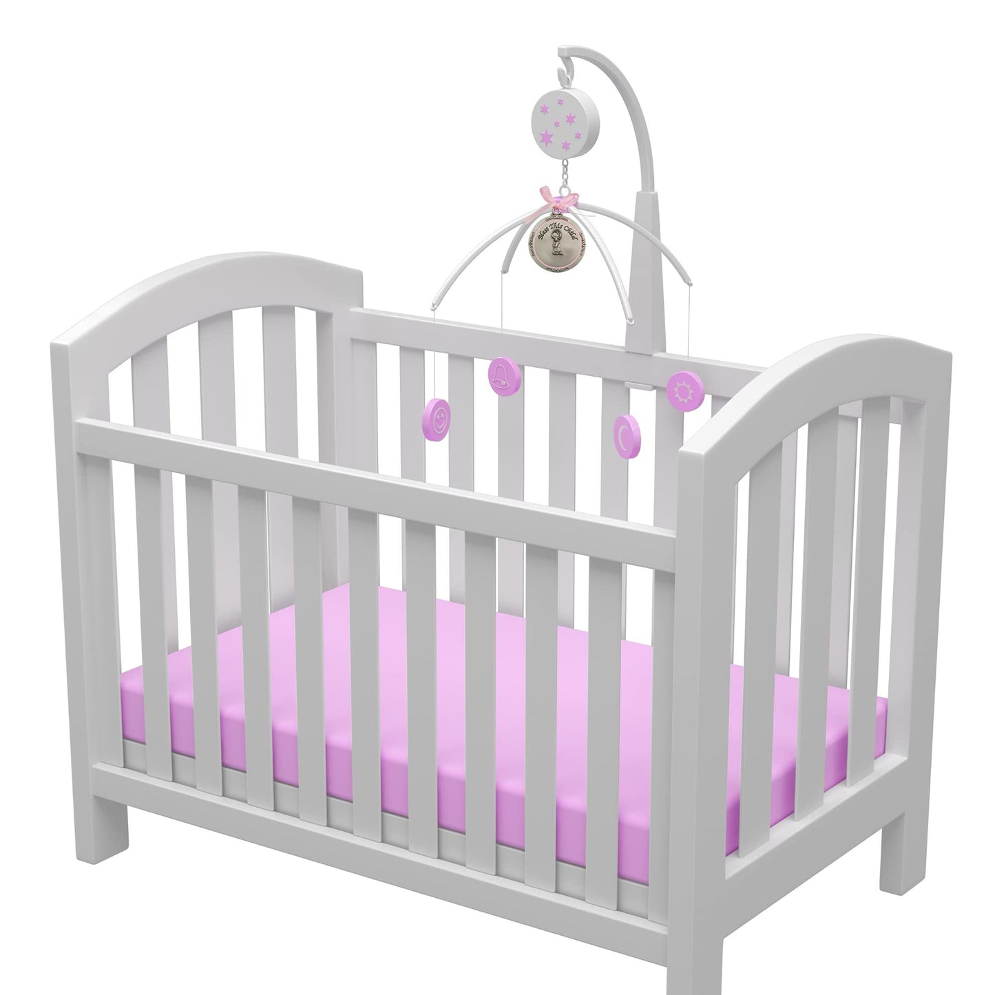 Bless this child crib medal Girl Crib Medal pink ribbon Round 2 3/4 great gift baby shower by "McVan, Inc."