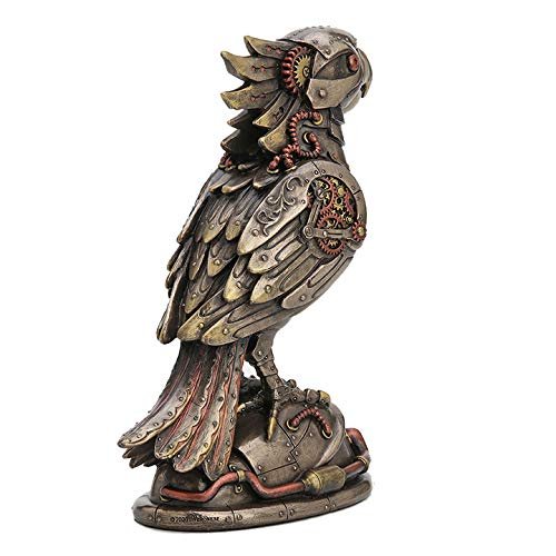 Veronese Design 7 1/2 Inch Steampunk Cockatiel Parrot Cast Resin Antique Bronze Finish Statue Home Decor