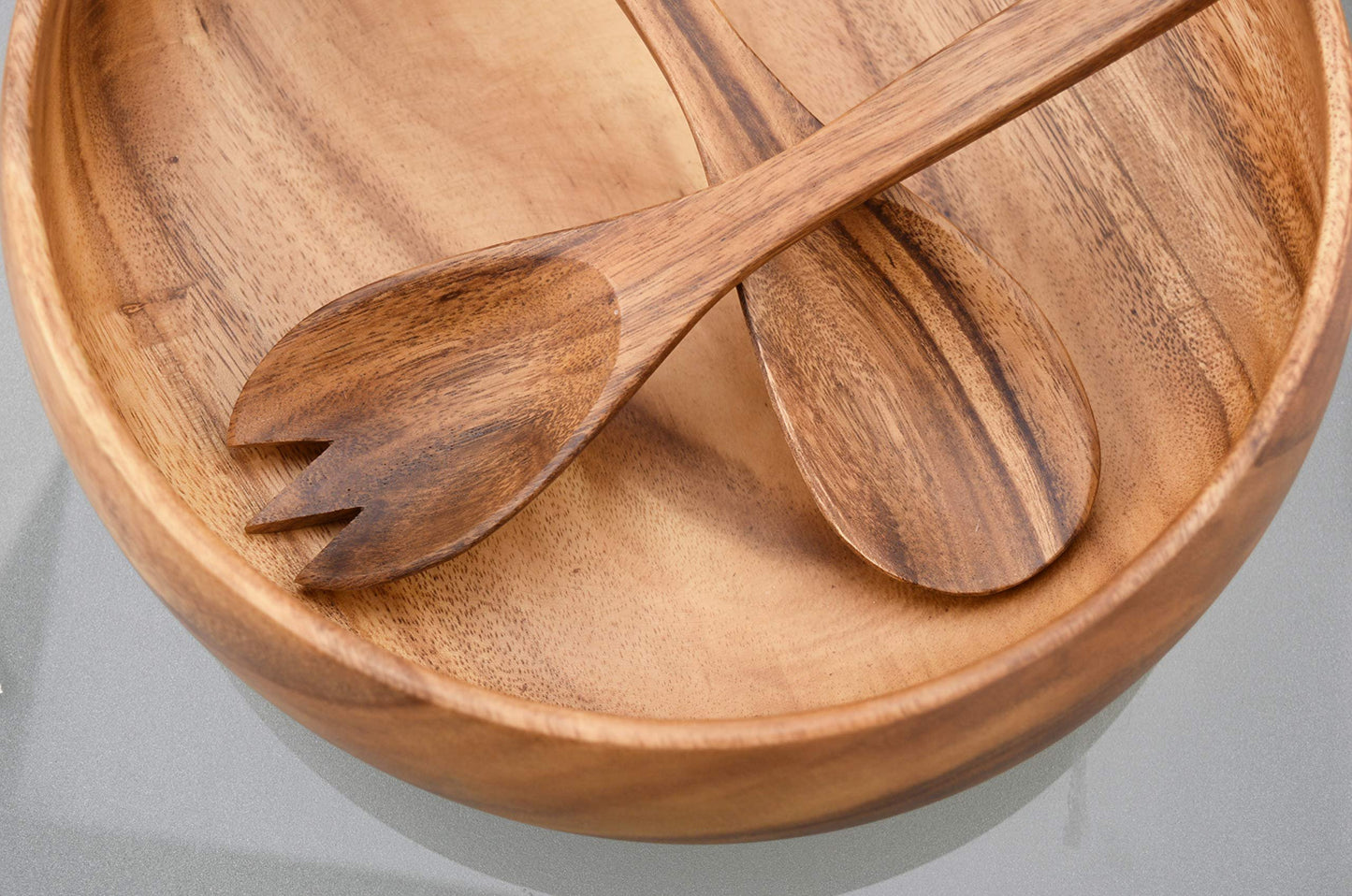 Pacific Merchants Acacia Wood, 12” Fork & Spoon Serving Set