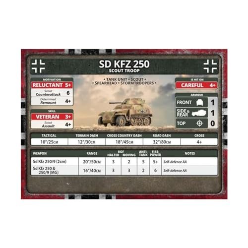 Flames of War: Late War: German: Sd Kfz 250 8cm/7.5cm/2cm Scout Platoon (GBX176)