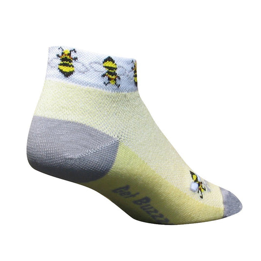 SockGuy, Classic Low Cut Socks, 1-Inch Cuff Height - Small/Medium, Get Buzzed, Bees