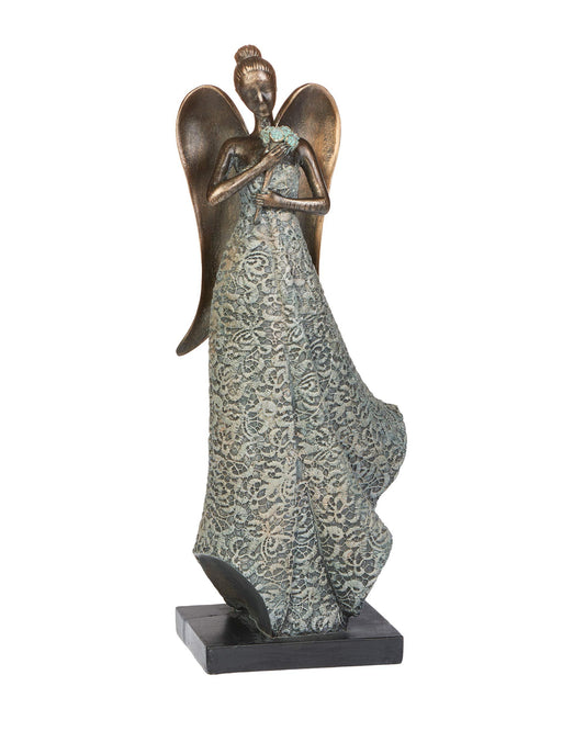 Roman Giftware - Angel with Flowers Figure, 12.5" H, Giftware, Resin and Stone, Decorative Gift, Home Decor, Inspirational, Durable, Long Lasting