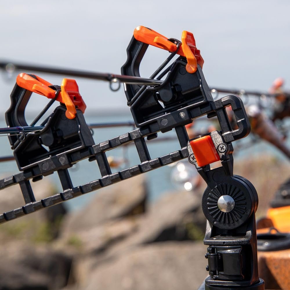 YakAttack SideStage Pro Rod Rack - Set of 2 with Style Options | Horizontal Fishing Rod Holder & Stager | Includes ClickTrac Rails & FlipGrips | Made in USA
