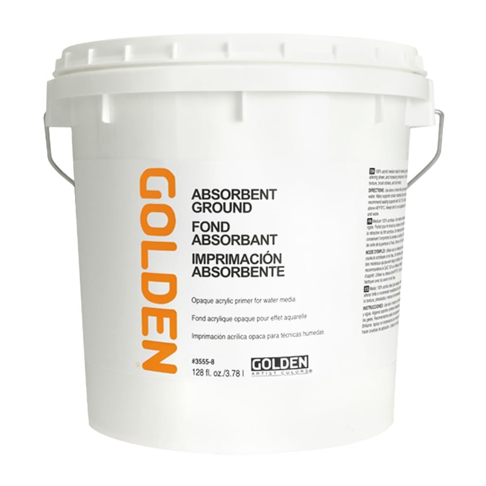 Absorbent Ground by GOLDEN, 128 fl. oz. Jug, Professional Acrylic Ground, Semi-Opaque