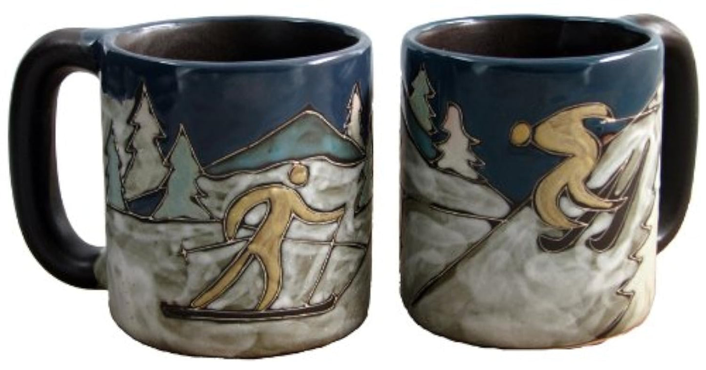 Mara Ceramic Stoneware 16 Oz. Skiers Mug (Set of 2)