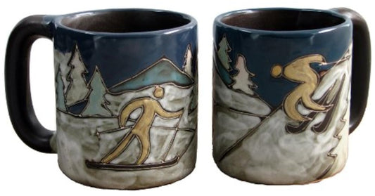Mara Ceramic Stoneware 16 Oz. Skiers Mug (Set of 2)