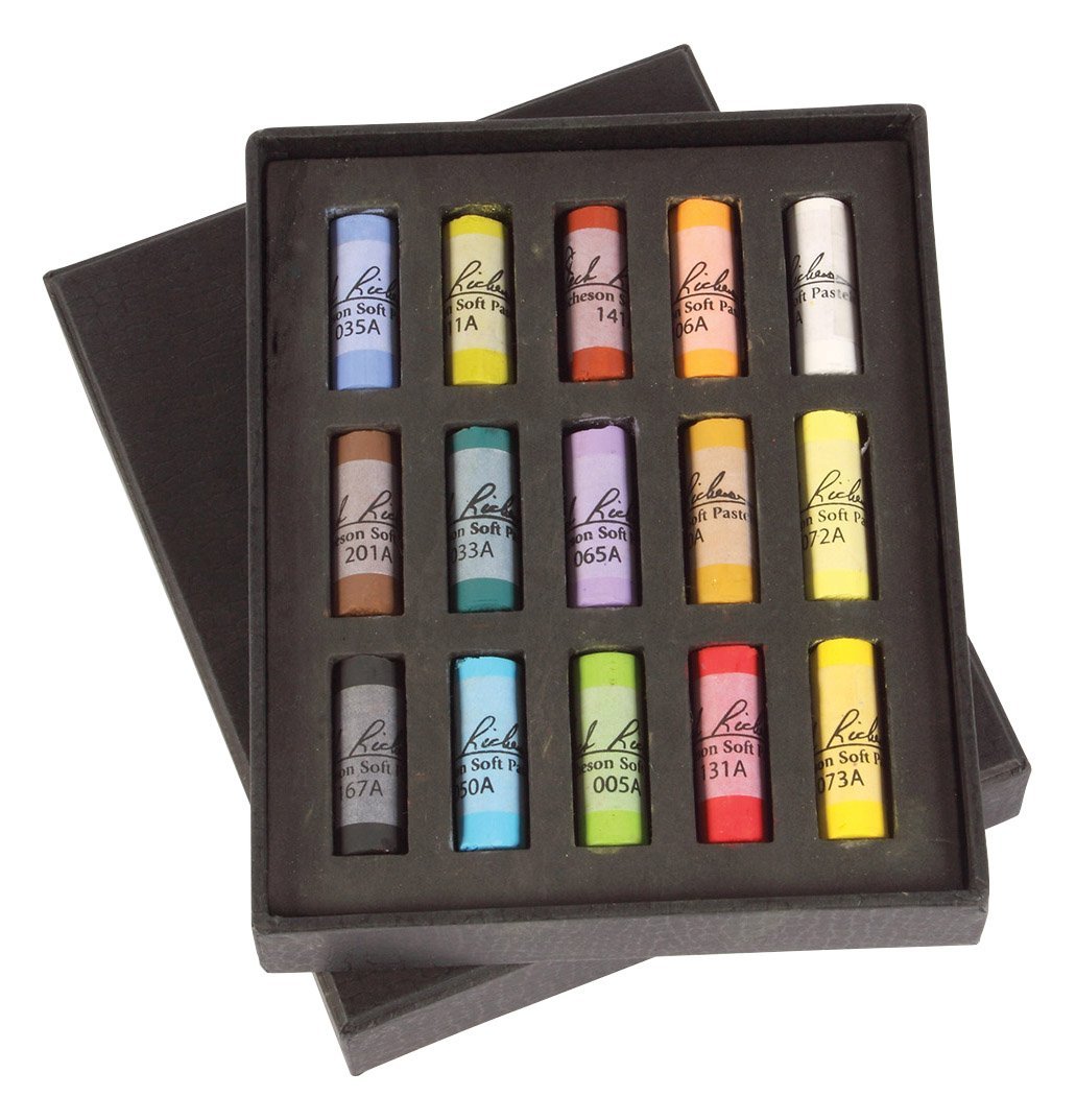Jack Richeson 4280150 Assorted Round Half Stick Pastels (Set of 15)