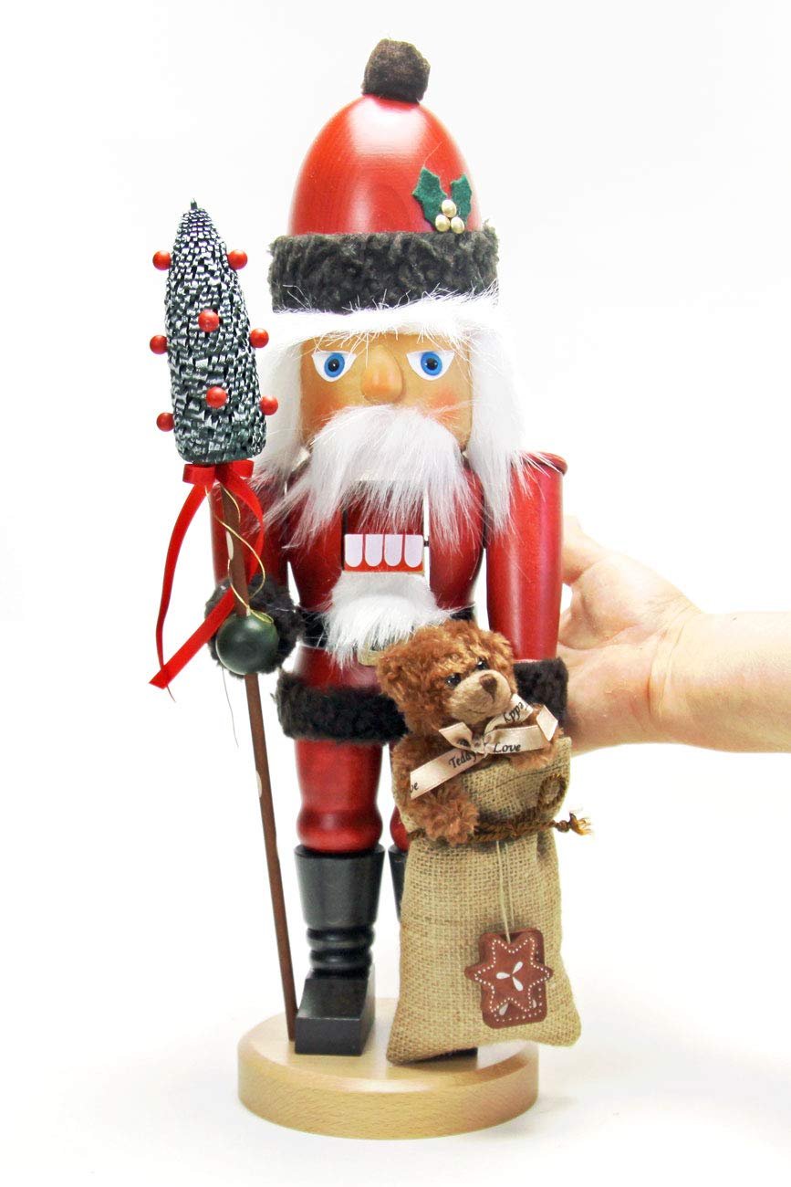 Christian Ulbricht German Christmas Nutcracker Santa Claus with Teddy - 44,5 cm / 18 inch - Authentic German Erzgebirge Nutcrackers