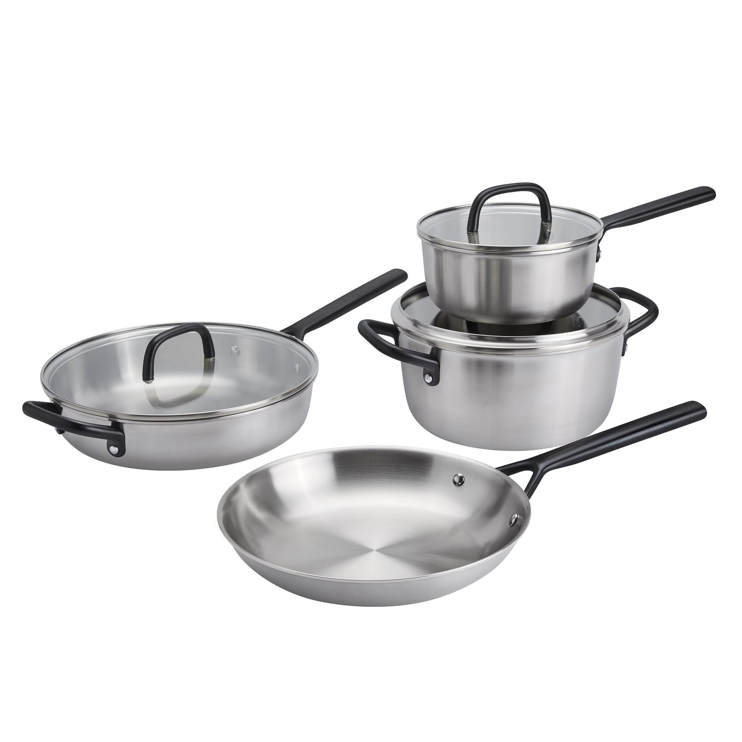 ZWILLING Milano Stainless Steel 7-pc Stainless Steel Cookware Pan Set