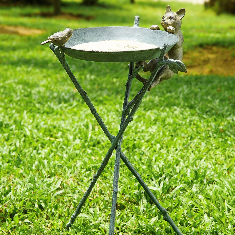 SPI Home 33562 Curious Cat and Bird Birdbath