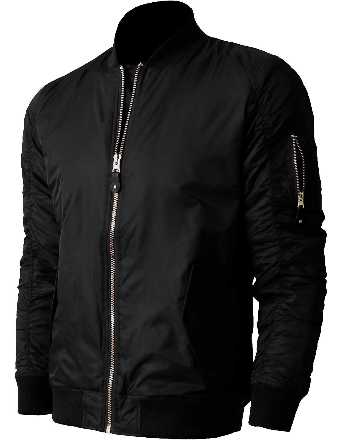 Shaka Wear Men's Flight Jackets – Casual MA-1 Bomber Coat Windbreaker Full Zip Fully Lined Regular and Bigs S~3XL