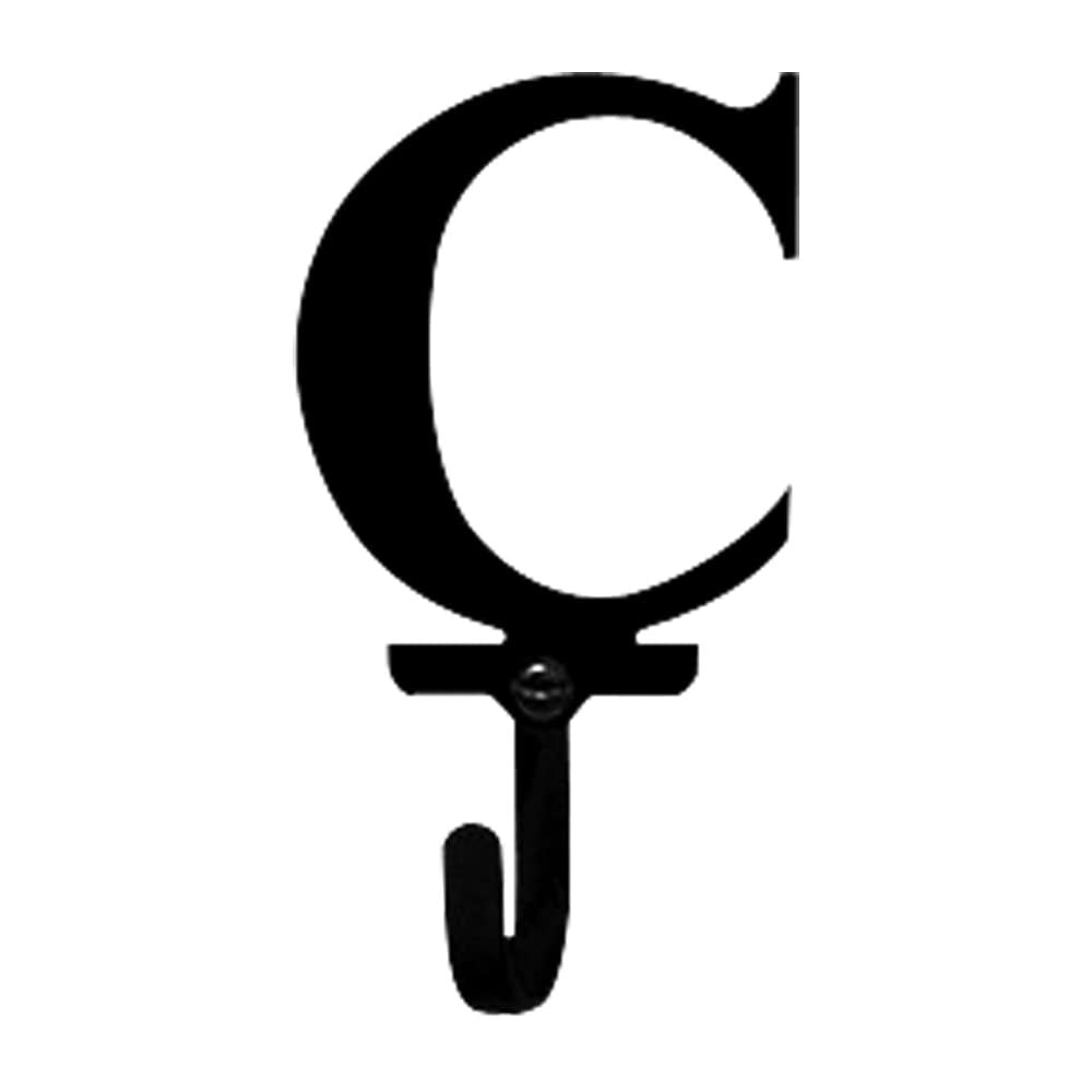 Village Wrought Iron Letter C Wall Hook Small
