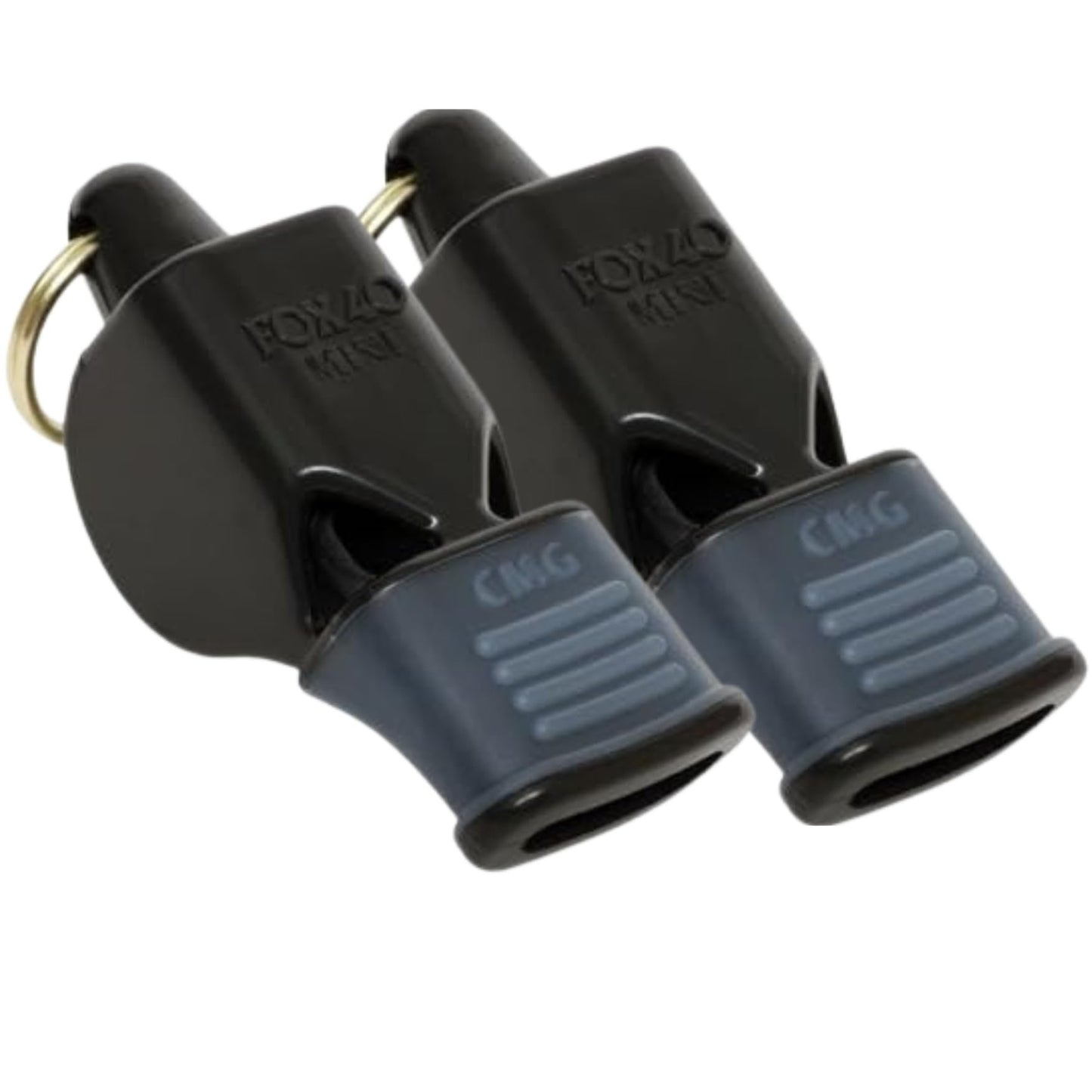 Fox 40 Mini Official CMG Cushioned Mouth Grip Pealess Whistle & Lanyard (2-Pack)
