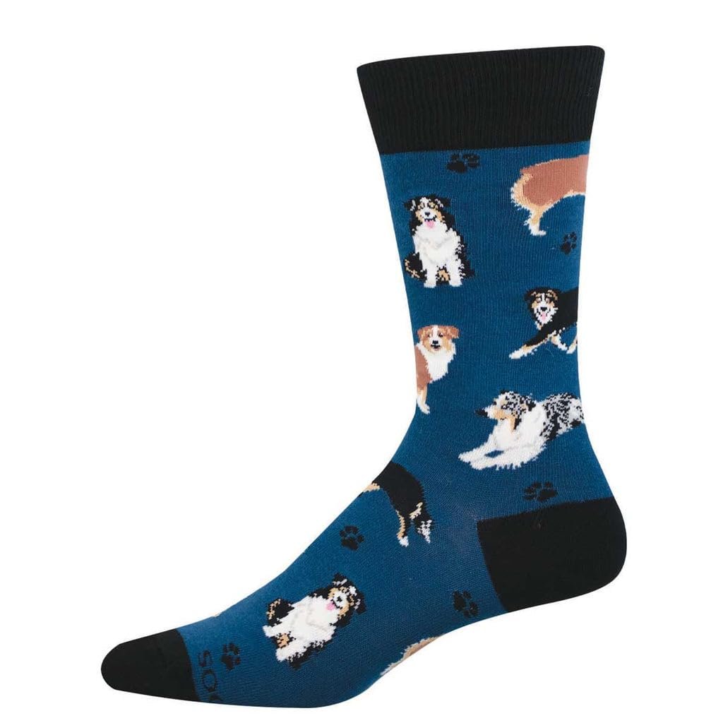 Socksmith Men's Aussies Crew Socks, Blue