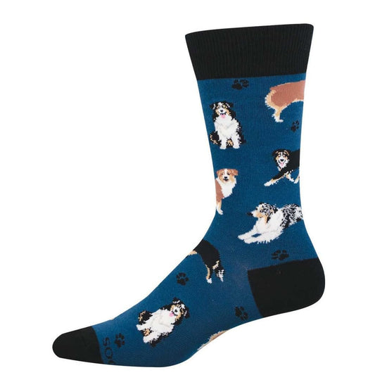 Socksmith Men's Aussies Crew Socks, Blue