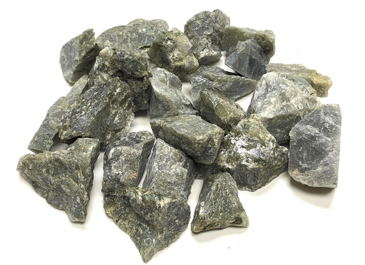 Zentron Natural Rough Labradorite, Includes Velvet Bag - Large 1" Pieces (1/2 Pound)