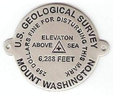 L W Bristol Classics Mount Washington Elevation Hiking Medallion - Silver