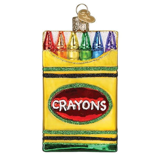 Old World Christmas Box of Crayons Blown Glass 2020 Unique Christmas Ornaments for Christmas Tree Decorations