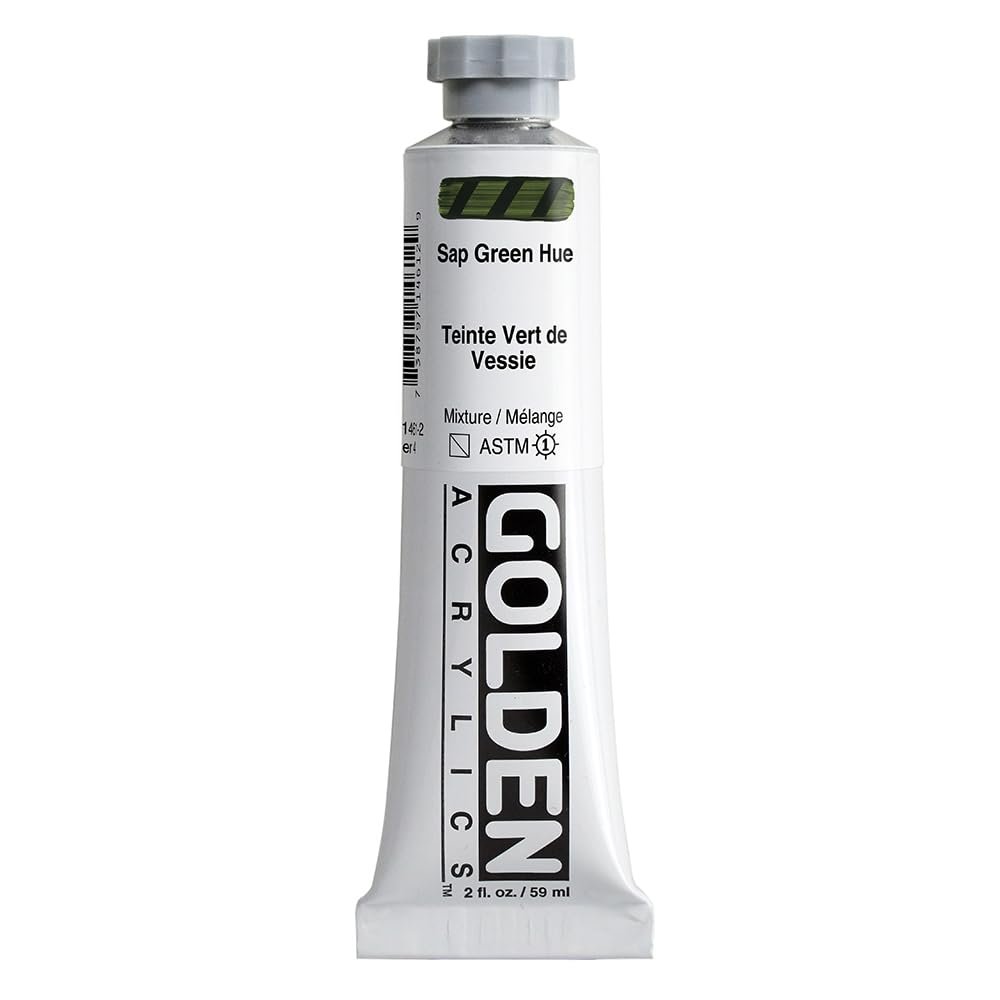 Heavy Body Acrylics by GOLDEN, Sap Green Hue, 2 fl. oz. Tube, Professional Acrylic Paint, Semi-Transparent