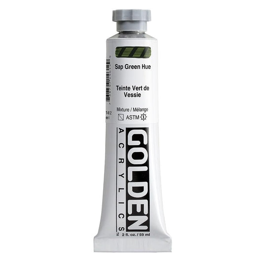 Heavy Body Acrylics by GOLDEN, Sap Green Hue, 2 fl. oz. Tube, Professional Acrylic Paint, Semi-Transparent