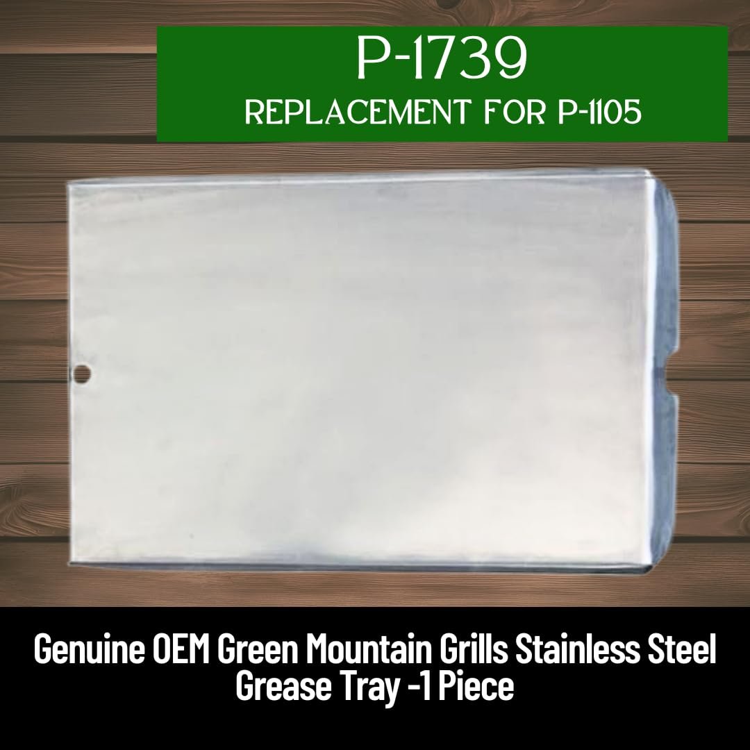 Genuine OEM P-1105 GMG Daniel Boone/Ledge Grease Tray, 1-Piece Stainless Steel