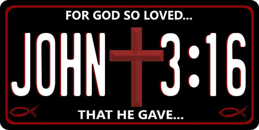 John 3:16 for God So Loved Photo License Plate