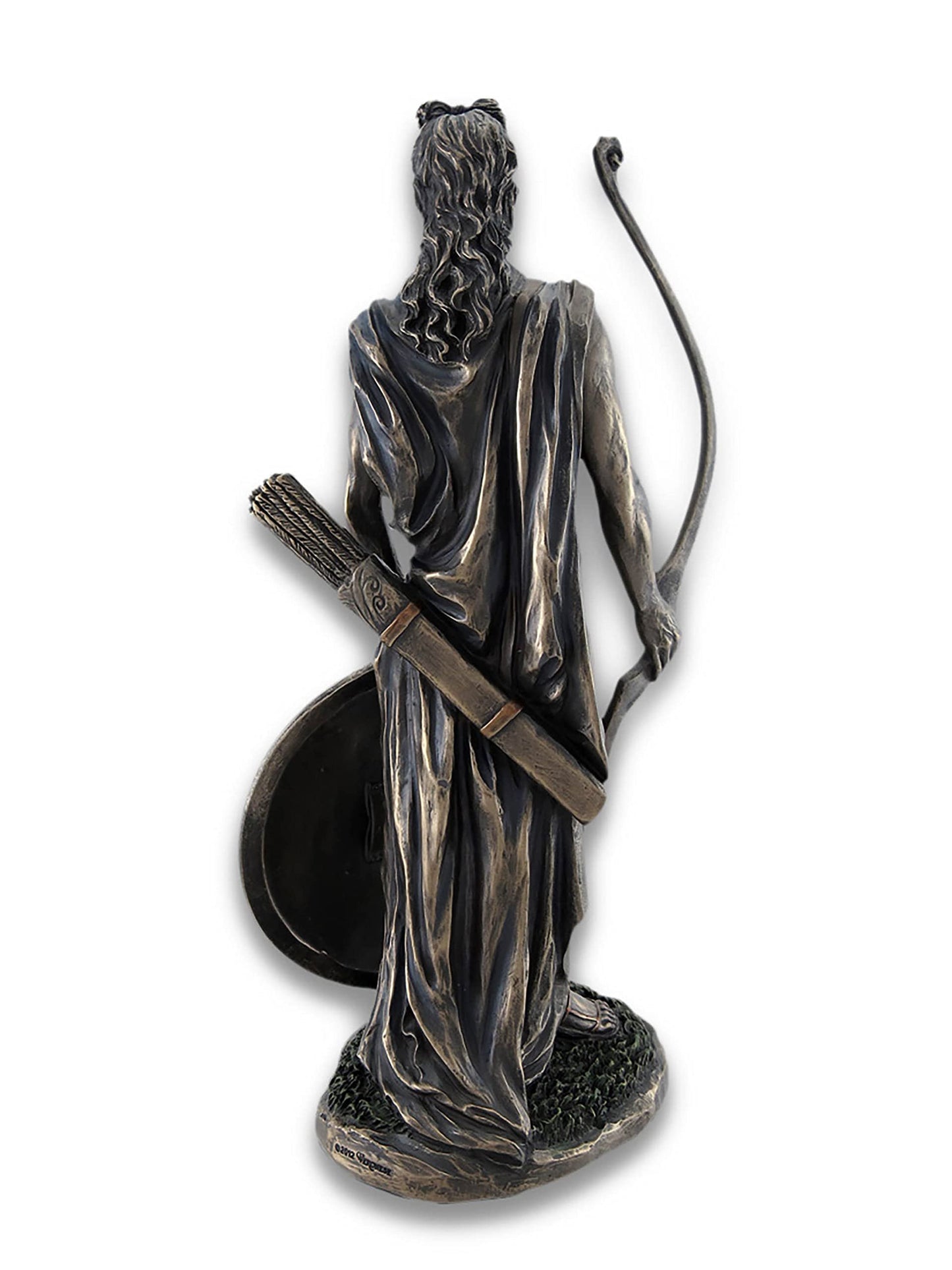 Veronese Design Greek and Roman God Apollo with Lion Head Shield and Golden Bow Bronze Finished Resin Statue - 11.5 Inches High - Amazing Detail - Hand Painted Accents