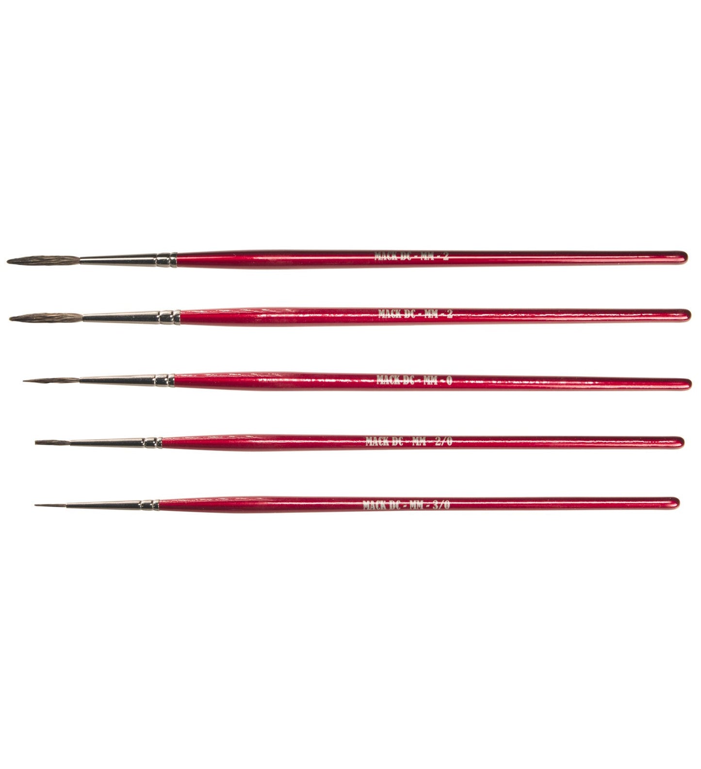Andrew Mack DC Micro Mono Set of Five (5) Natural Hair Brushes Sizes 000-2