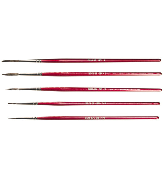 Andrew Mack DC Micro Mono Set of Five (5) Natural Hair Brushes Sizes 000-2