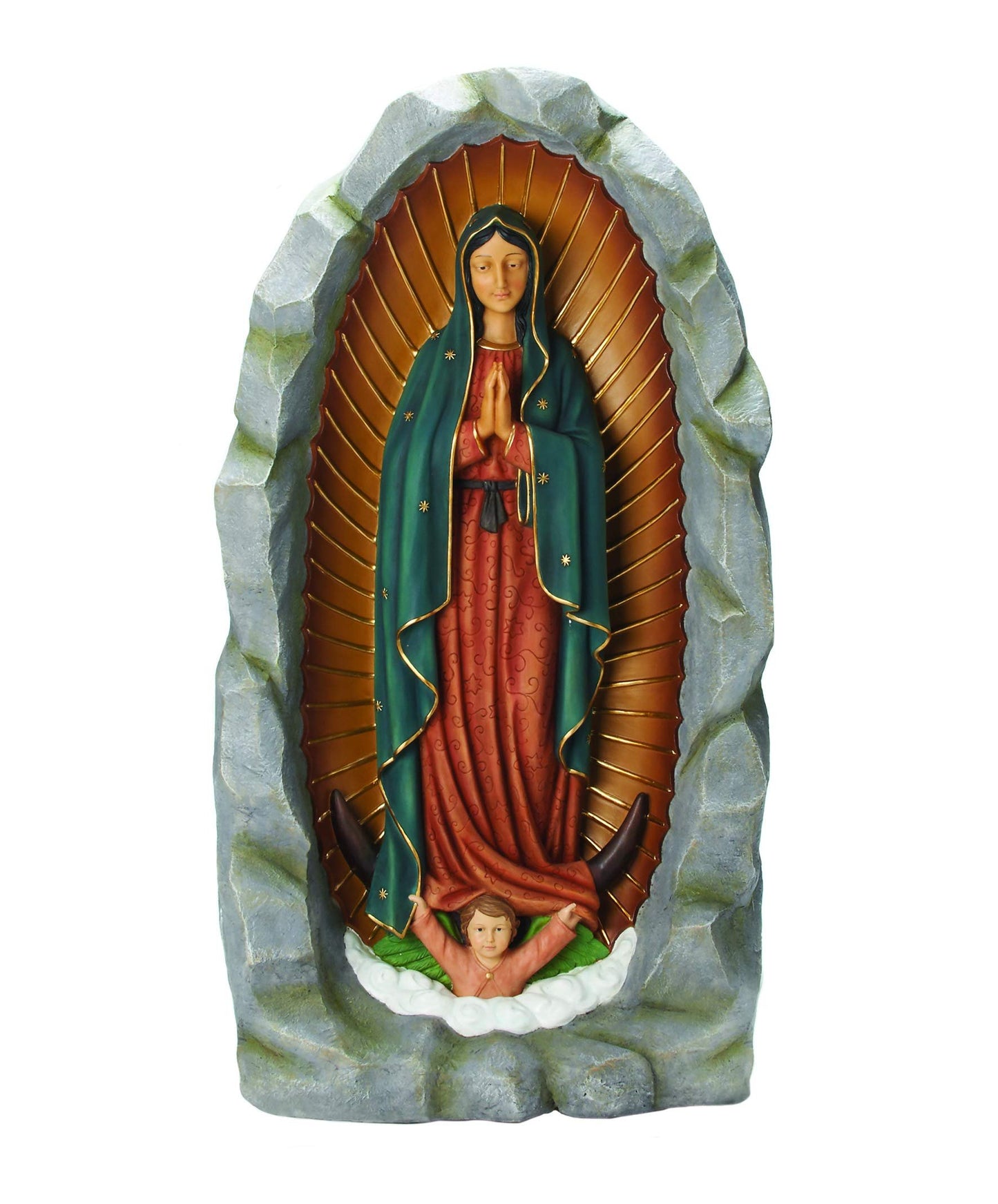 Roman - Our Lady of Guadalupe Grotto, 36" H, Garden Collection, Resin and Stone, Decorative, Gift, Home Outdoor Decor, Durable, Long Lasting, Unique Design