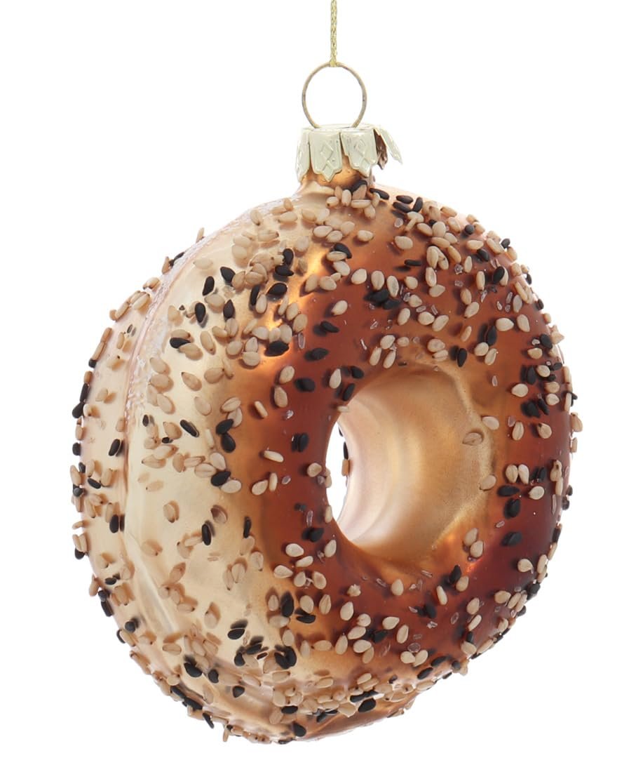 Cody Foster & Co Everything Bagel Glass Ornament 3 3/4"
