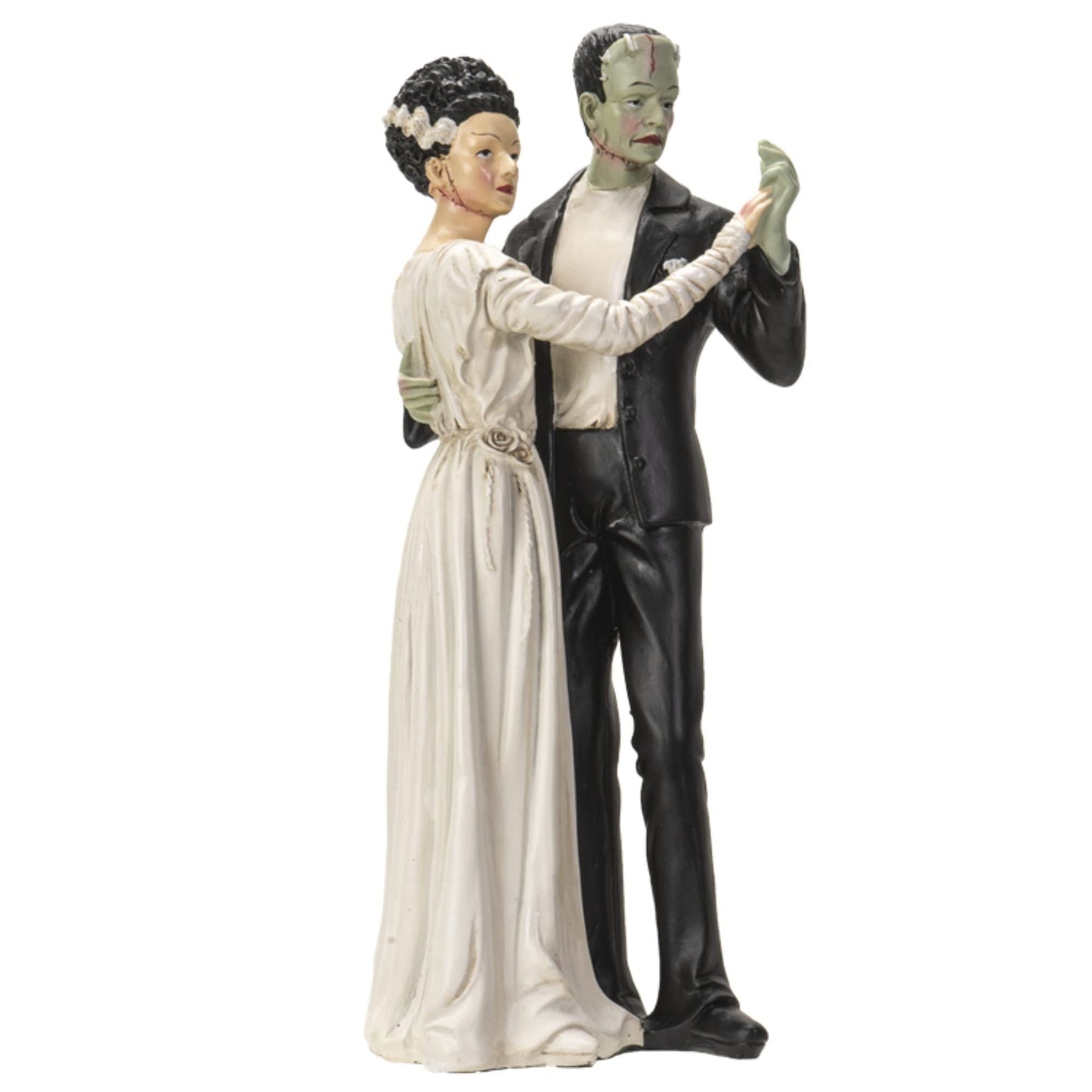 Pacific Giftware Frank and Bride Dancing Figurine, Gothic Collectible Frankenstein Statue, 5.25 Inches x 5 Inches x 12 Inches