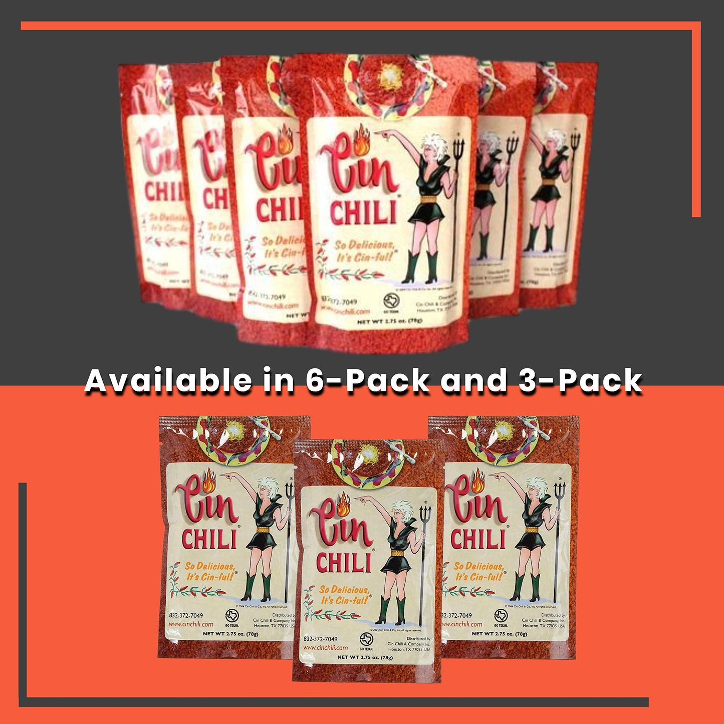 Cin Chili Mix Deliciously Cin-ful Seasoning Sauce for Cooking or Baking, Pack of 3