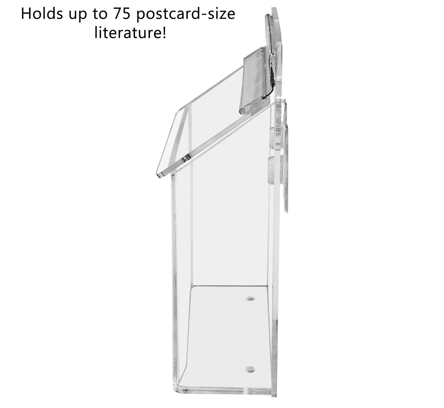 Outdoor Brochure Holder Suction Cup Window Mount Holds 6" x 4" Postcards Handouts Clear Acrylic Indoor or Outdoor Perfect for Take Out Menus and Pricing Sheets with Lid by Marketing Holders