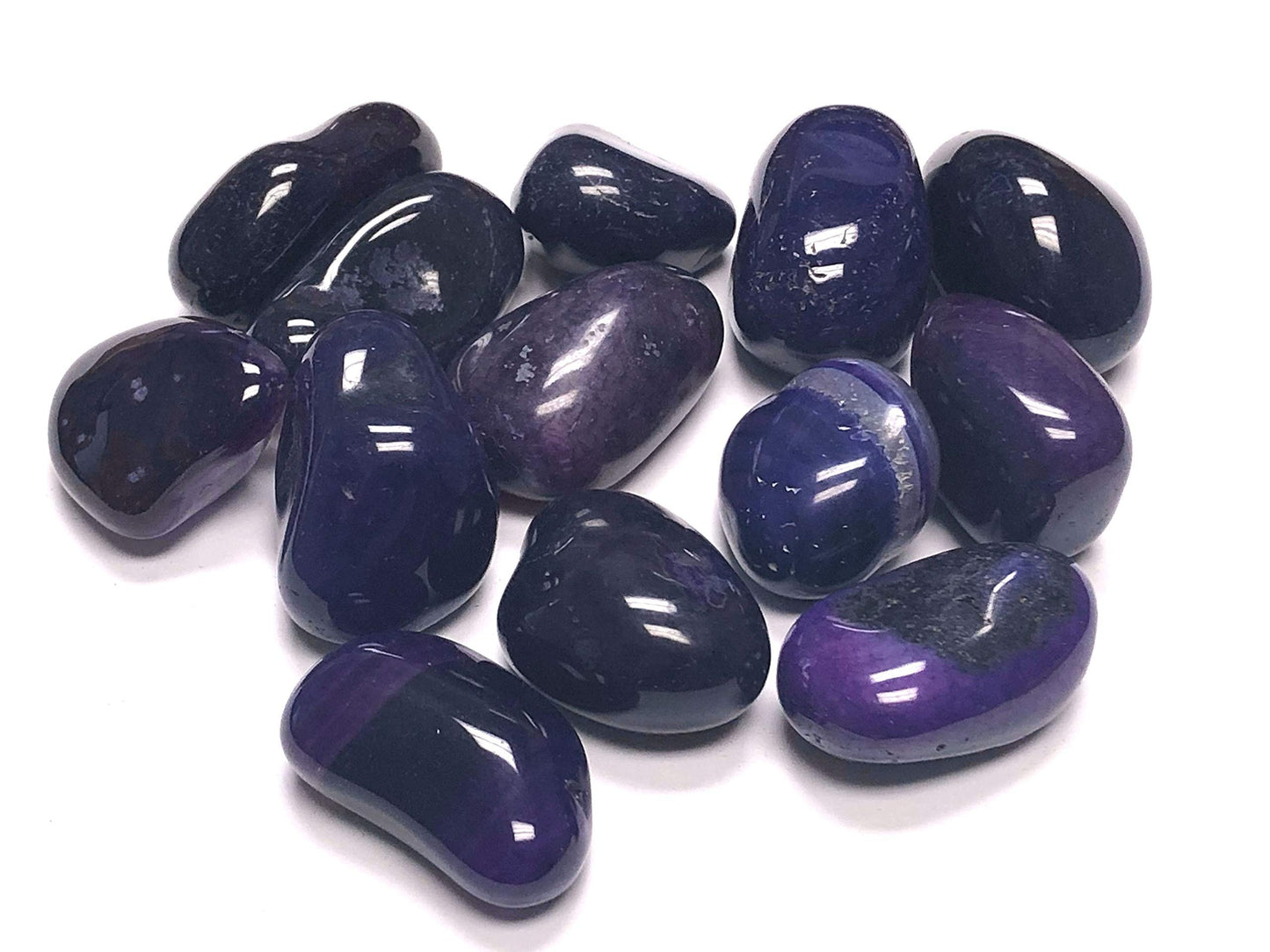Zentron Crystal Collection: Tumbled Dyed Agate - Large 1" Pieces with Velvet Bag
