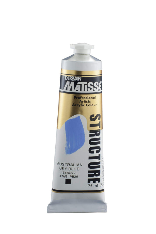 Matisse Structure Heavy Body Acrylic Paint High Viscosity Acrylics - 75 ml Tube - Australian Sky Blue