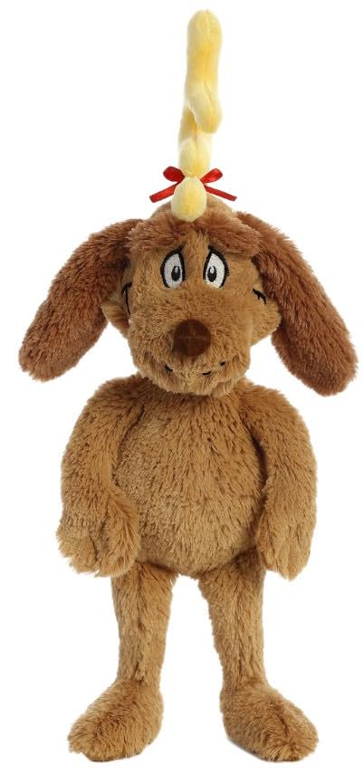Aurora World Plush - Dr. Seuss The Grinch with Max & Cindy Lou Who, Green, Brown, Pink, White, Yellow