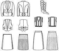 Folkwear Scottish Kilts #152 Highland Scotland Scottish Kilt Jacket Traditional Sewing Pattern & Knitted Vest (Pattern Only) folkwear152
