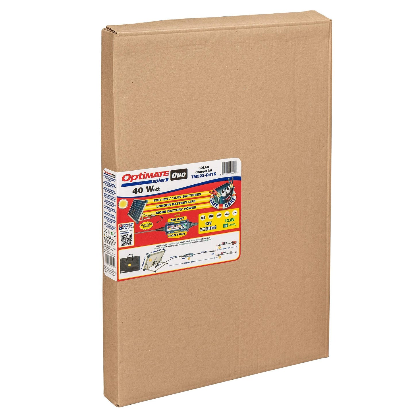 Optimate Solar Duo 40W, TM522-D4, 6-Step 12V / 12.8V 3.3A Weatherproof Solar Battery Saving Charger & maintainer
