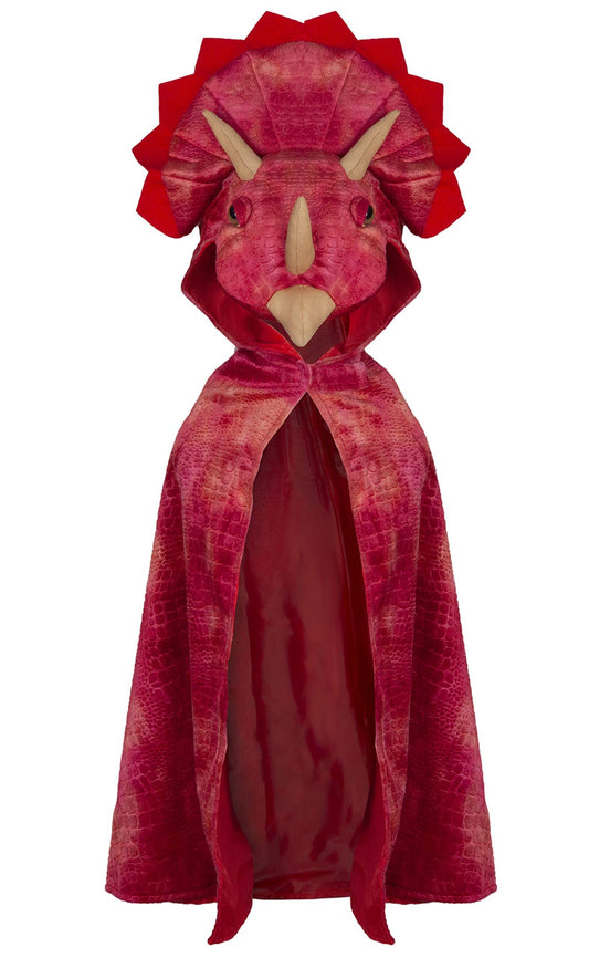 Great Pretenders Triceratops Hooded Cape for Kids, Size 4-5 | Dinosaur Costume for Imaginative Play